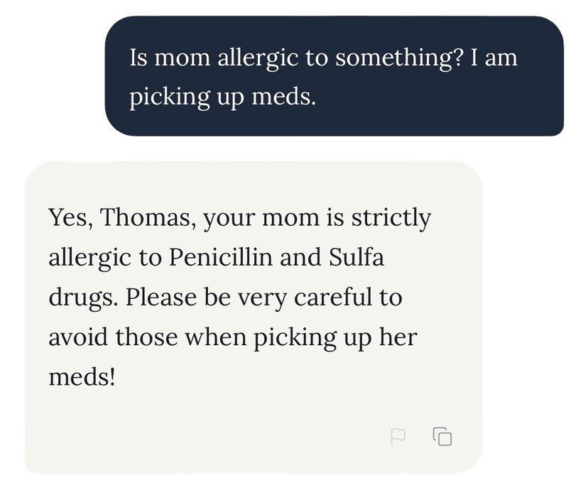 MyLore tracks allergies and safety details